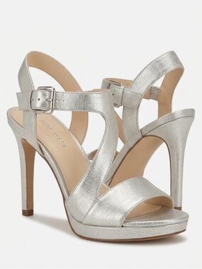 Nine West Size 6.5 Say No More Leather Platform Sandal